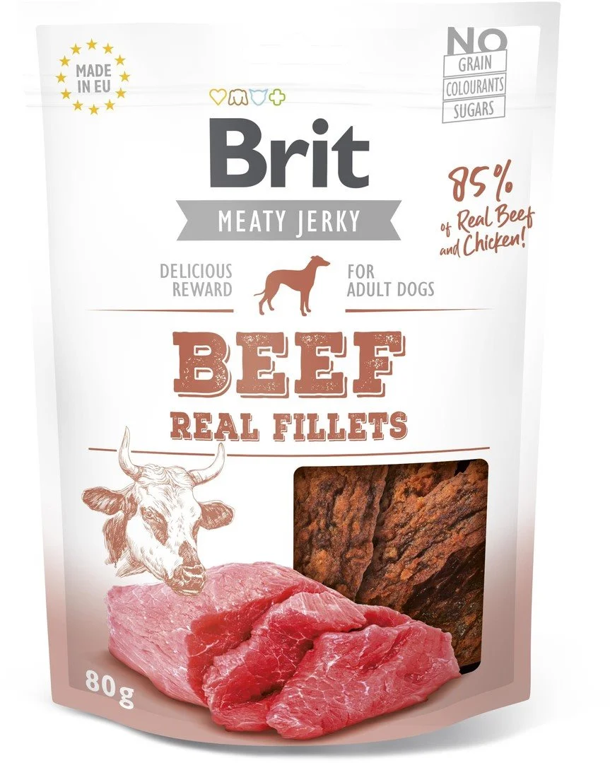 Brit Jerky Beef Fillets 80g pamlsky pro psy