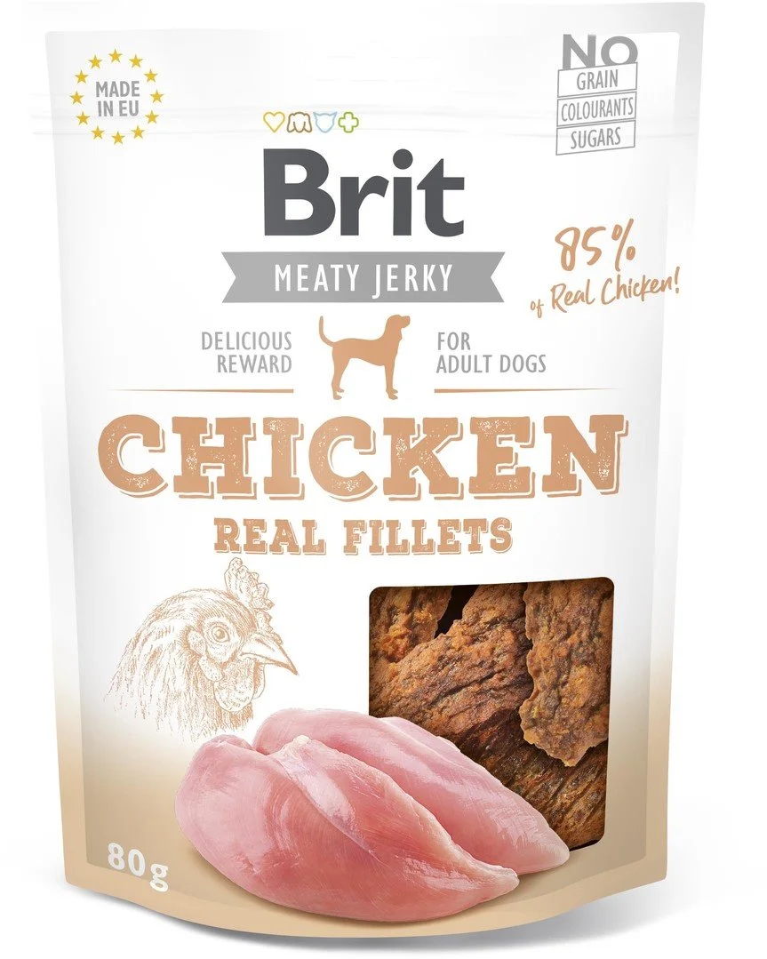 Brit Jerky Chicken Fillets 80g pamlsky pro psy