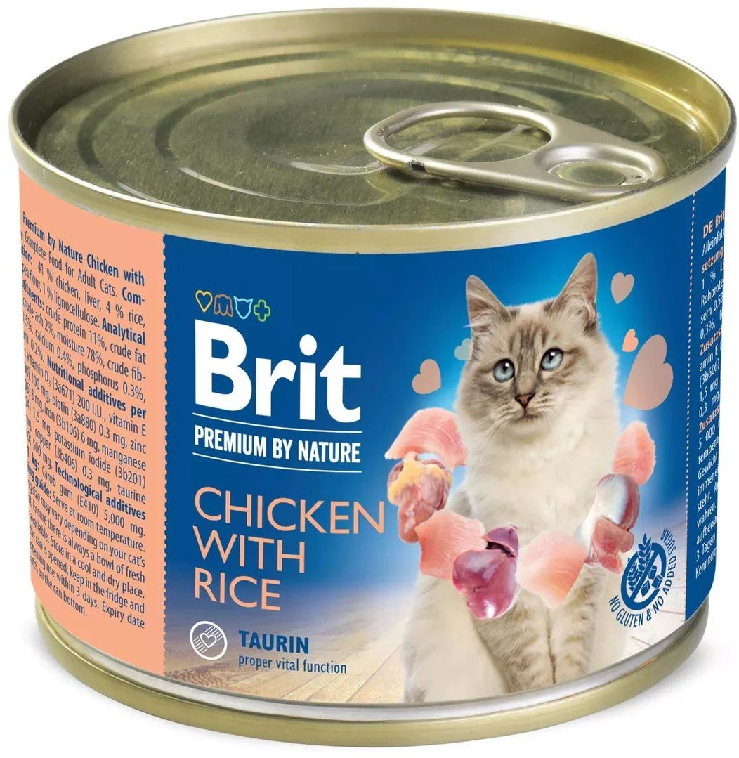 Brit Premium by Nature Chicken with Rice 200g konzervy pro kočky