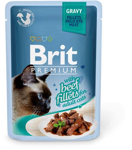 Brit Premium Cat Delicate Fillets in Gravy with Beef 85g kapsičky pro kočky