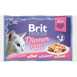 Brit Premium Cat Delicate Fillets in Jelly Dinner Plate 340g (4x85g) kapsičky pro kočky