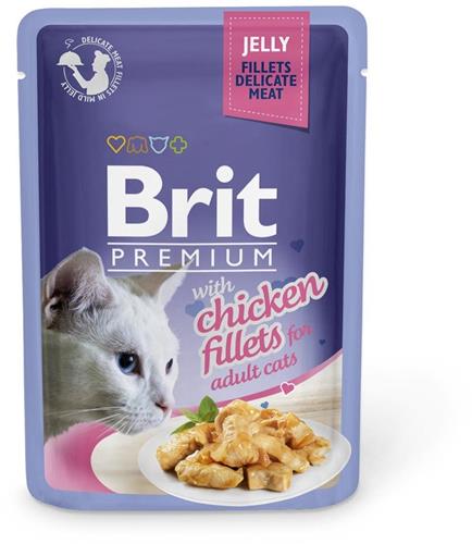 Brit Premium Cat Delicate Fillets in Jelly with Chicken 85g kapsičky pro kočky