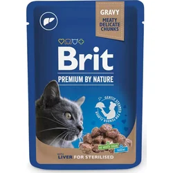 Brit Premium Cat Pouches Liver for Sterilized 100g kapsičky pro kočky