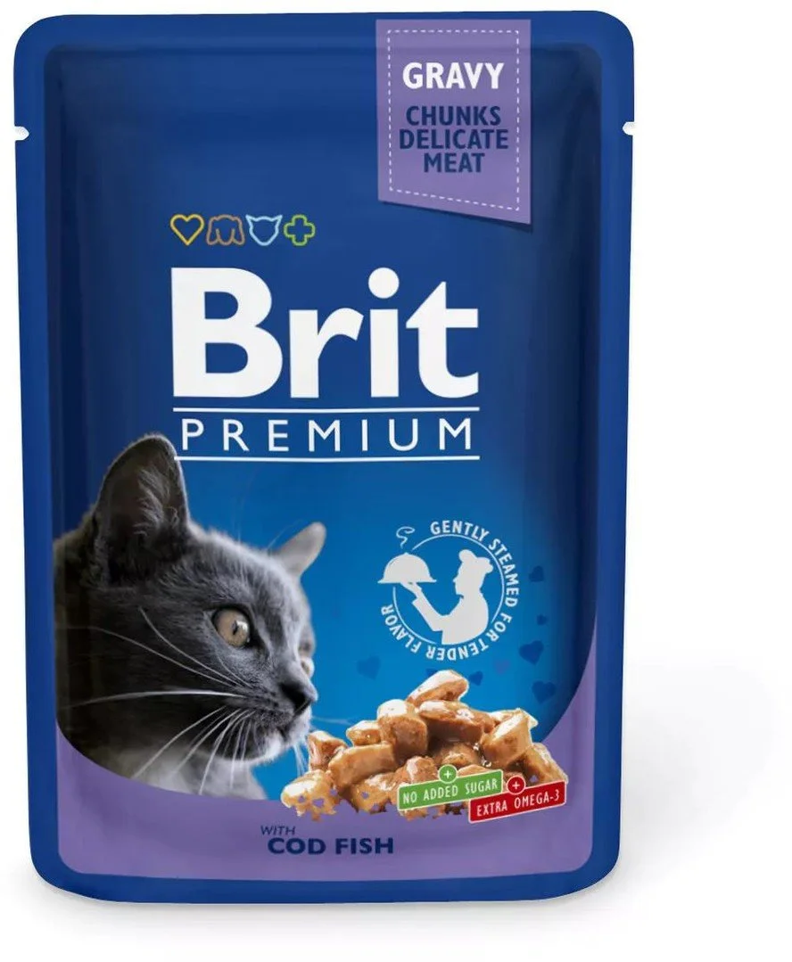 Brit Premium Cat Pouches with Cod Fish 100g kapsičky pro kočky