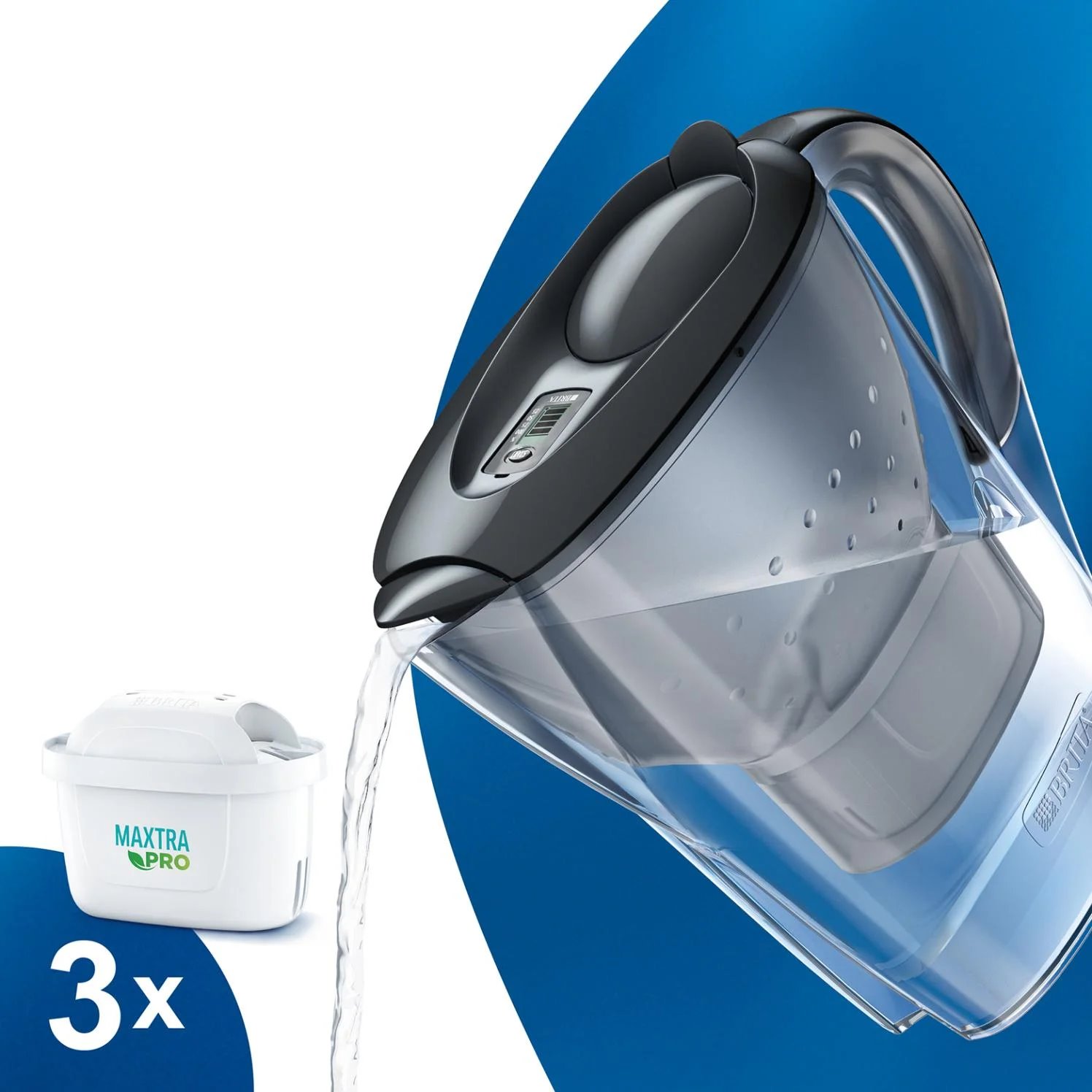 Brita filtračná kanvica Marella XL 3,5 l grafit + 3x MX Pro PO 2024