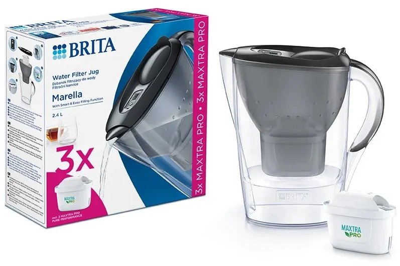 Brita filtračná kanvica Marella XL 3,5 l grafit + 3x MX Pro PO 2024