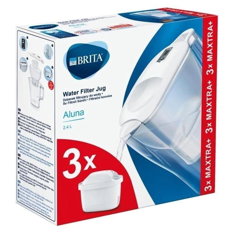 Brita Starter pack filtrační konvice Aluna, bílá + 3 vodní filtry Maxtra+ Pure Performance