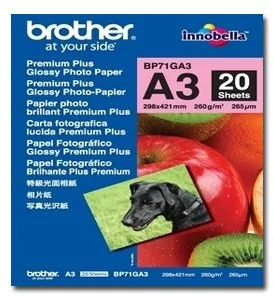Brother fotopapier A3 lesklý, 20 listov, 260g BP71GA3
