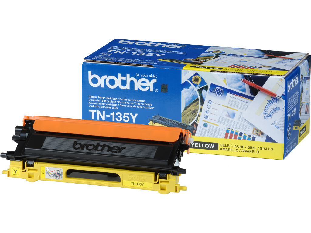 Brother toner TN-135Y, yellow (4.000 strán) - originálne TN135Y