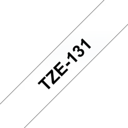 Brother TZ-131 priesvitná / čierna (12mm, laminovaná) TZe131