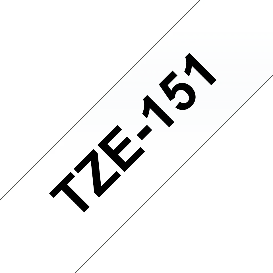 Brother TZ-151, priesvitná / čierna 1 ks (24mm, lamin.) TZe151