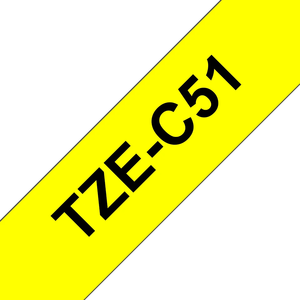 Brother TZ-C51, signálna žltá / čierna (24mm) TZEC51