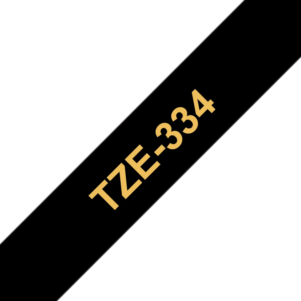 Brother TZe-334, černá/zlatá, laminovaná, šířka 12mm, délka 8m