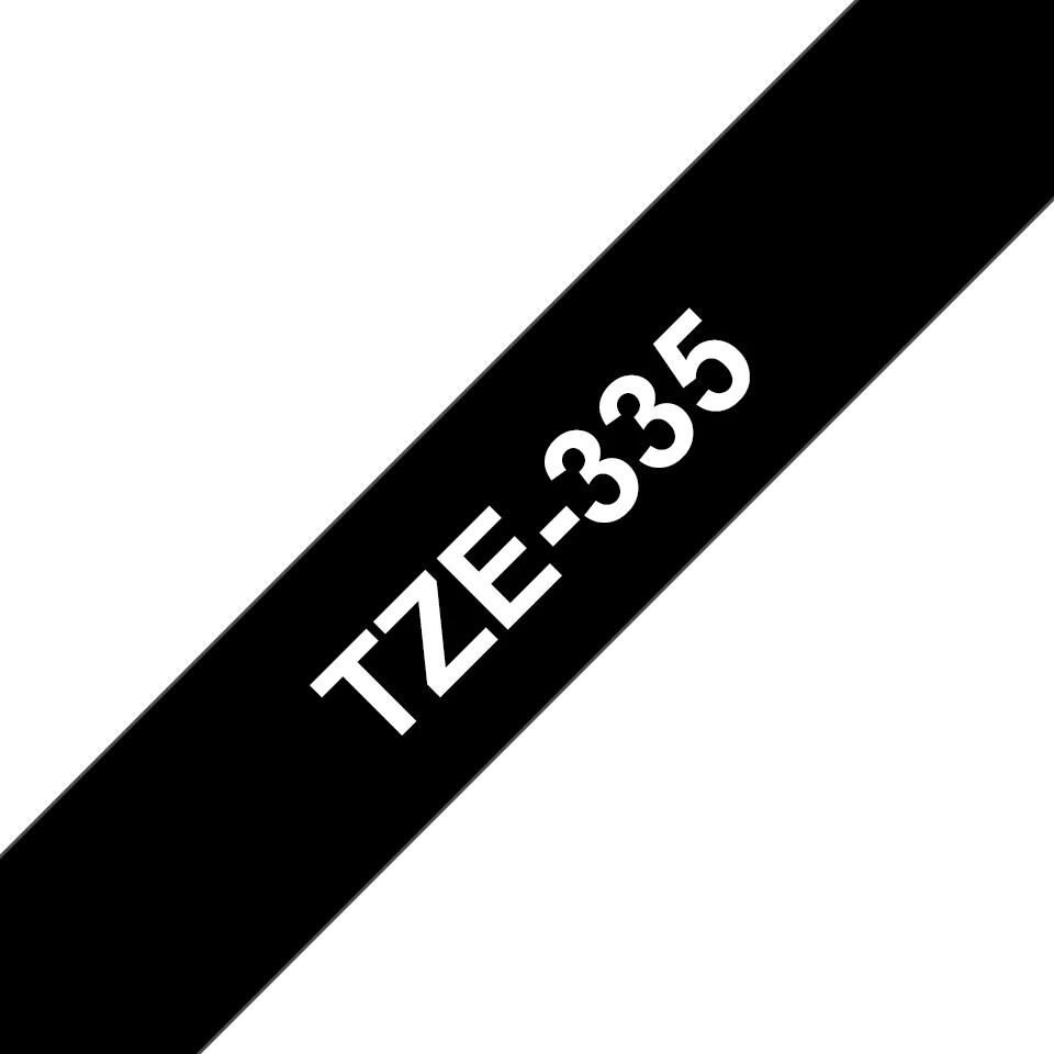 Brother TZe-335, čierna / biela, šírka 12mm, dĺžka 8m, laminovaná TZe335
