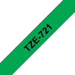 Brother TZe-721, zelená / čierna (9mm, laminovaná) TZe721