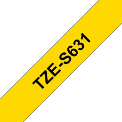 Brother TZe-S631 žltá / čierna (12mm,lamin.,extr. adhéz.) TZeS631