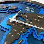 BusyKids Nástenné hodiny Mapa sveta tmavá