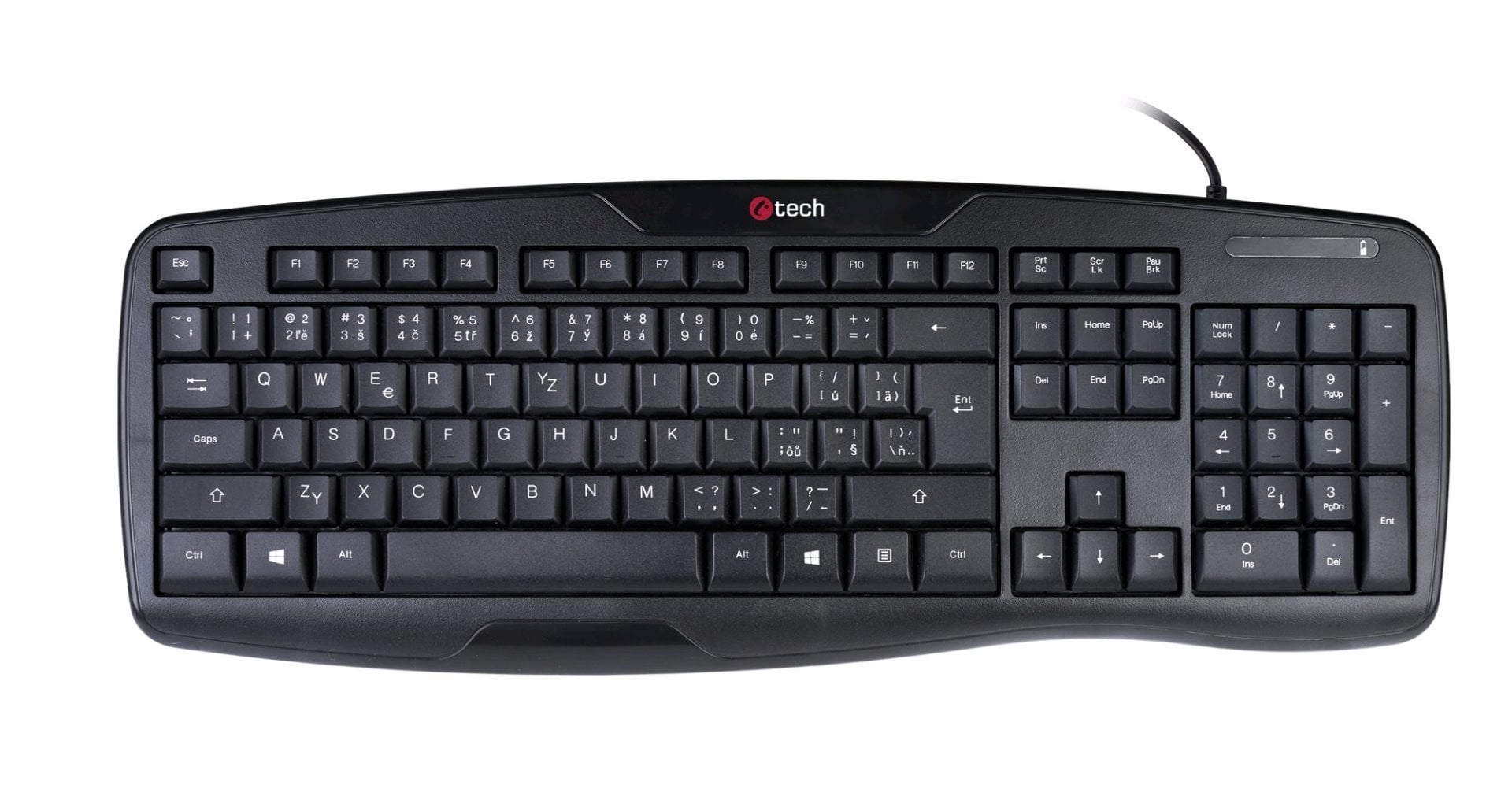 C-TECH KB-107 USB Ergo, černá