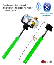 C-TECH MP107 zelený, Bluetooth selfie držák