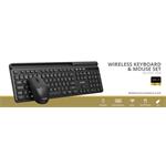 C-TECH Quallis WLKMC-05, bezdrátový combo set s myší, černý, USB, CZ/SK