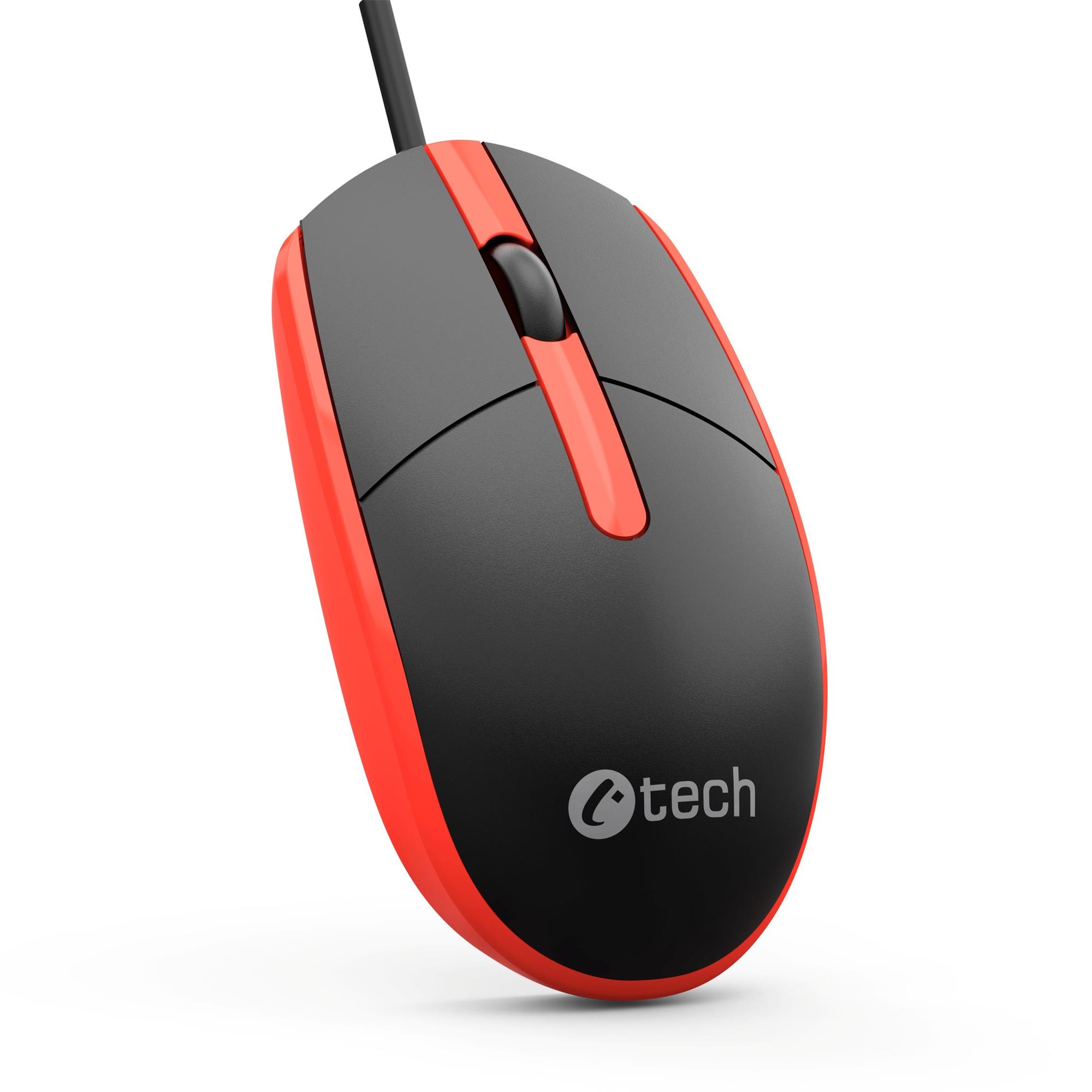 C-TECH WM-10, černočervená, USB