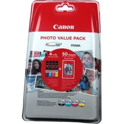 Canon CLI-551 XL C/ M/ Y/ BK Multi pack + 50x PP-201