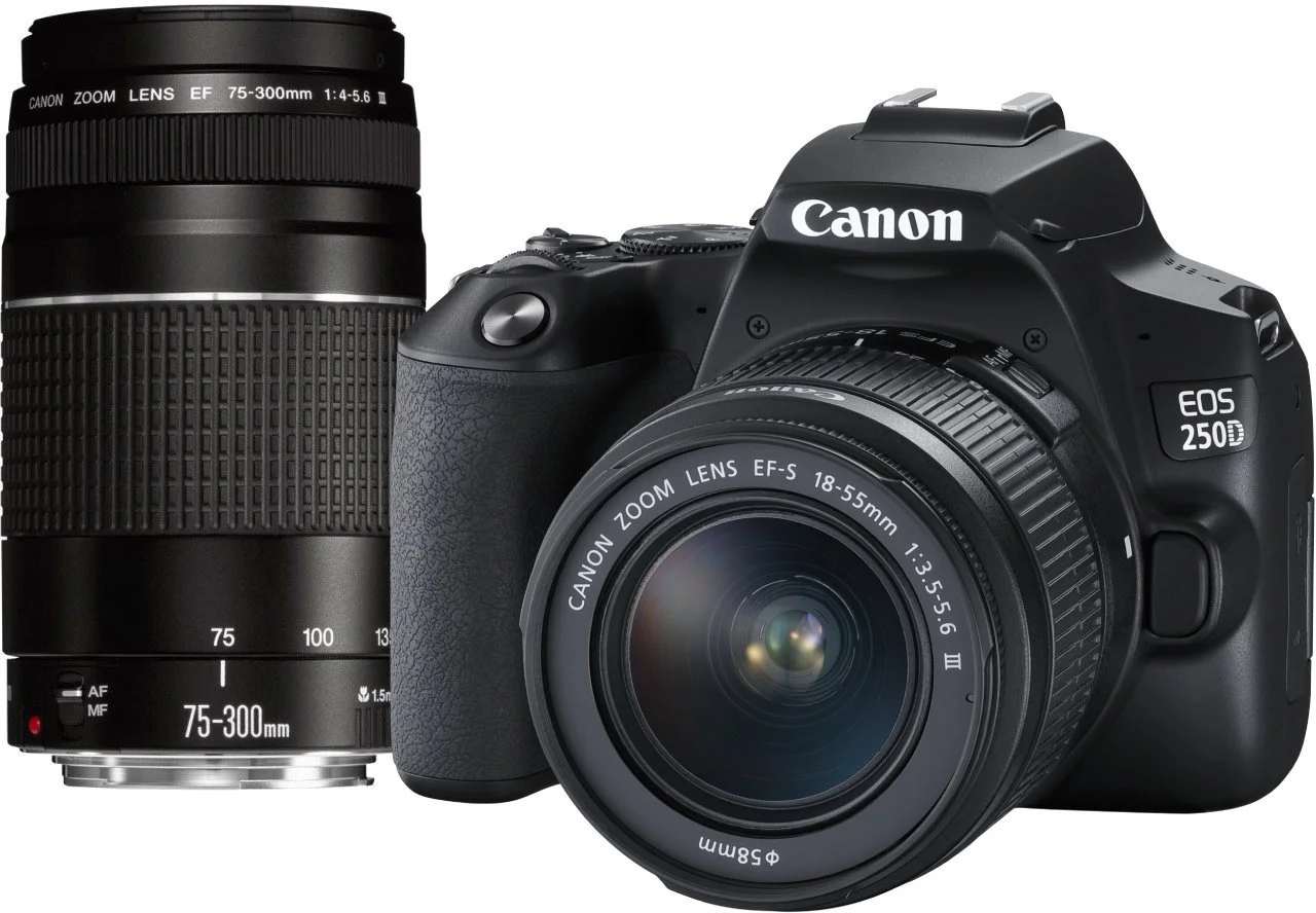 Canon EOS 250D Black + EF-S 18-55 DC + EF 75-300 DC