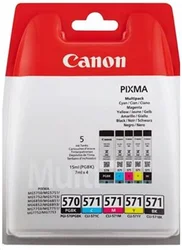CANON PGI-570/CLI-571 PGBK/C/M/Y Multi pack, originální 0372C004 Získejte odměnu za nákup originálního spotřebního materiálu v rámci věrnostního Canon bonus programu! - Spotřební…