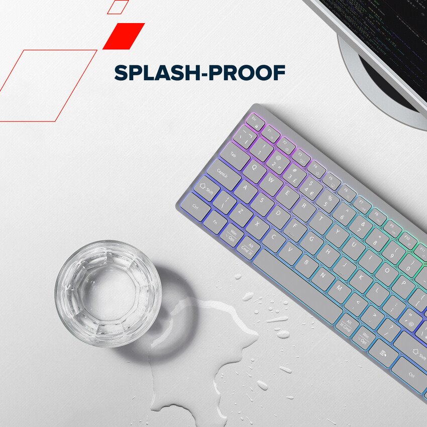 CANYON bezdrátová klávesnice HKB-W11 EN/CS RGB šedá