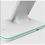 CANYON Bezdrátová nabíječka WS-303W,3v1,vstup 9V/2A,12V/2A,výstup 15/10/7.5/5W, USB-C > USB-A, vč. AC adaptéru,bílá