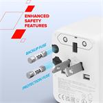 CANYON cestovní adapter OnTour 20 EU/UK/US/AUS 20W White