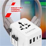 CANYON cestovní Adapter OnTour 20 EU/UK/US/AUS 70W  White