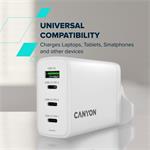 CANYON charger CUW140ACC GaN 150W 3xPD 1xQC EU White