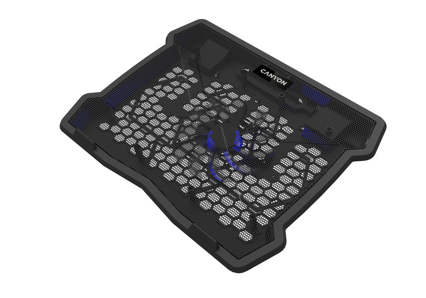 CANYON Chladiaca podložka NS02 pre notebooky s uhlopriečkou 10–15,6", LED podsvietenie, 1 ventilátor, 340 × 265 × 30 mm