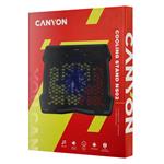 CANYON Chladiaca podložka NS02 pre notebooky s uhlopriečkou 10–15,6", LED podsvietenie, 1 ventilátor, 340 × 265 × 30 mm