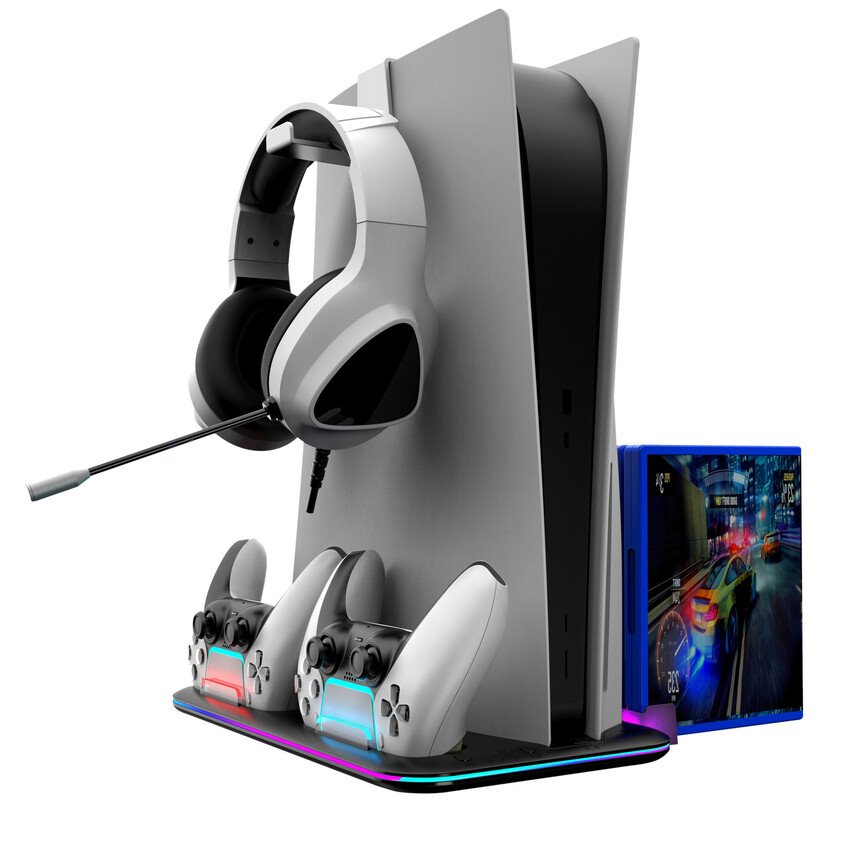 CANYON CS-51 chladící stojan pro PS5 s RGB, Slim/DE nabíjecí, Black