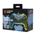 CANYON Drátový gamepad GP-2 RGB 4v1 (Nintendo Switch, Android TV, PC, PS3)