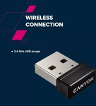 CANYON HKB-W03 bezdrôtová klávesnica pre počítače 2,4 GHz, 105 klávesov, 10 miliónov stlačení, sivá