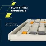 CANYON HKB-W03 bezdrôtová klávesnica pre počítače 2,4 GHz, 105 klávesov, 10 miliónov stlačení, sivá