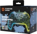 CANYON Káblový gamepad GP-2 RGB 4 v 1 (Nintendo Switch, Android TV, PC, PS3)