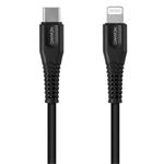 CANYON Lightning nabíjací kábel MFI-4, USB-C Napájanie 18 W, certifikovaný spoločnosťou Apple, dĺžka 1,2 m, čierny