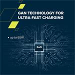 CANYON OnCharge 65RC Zabudovaný kábel USB-C 65W 1xPD 1xQC EU Biela nabíjačka