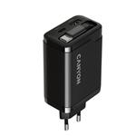 CANYON OnCharge 65RC Zabudovaný kábel USB-C 65W 1xPD 1xQC EU Čierna nabíjačka