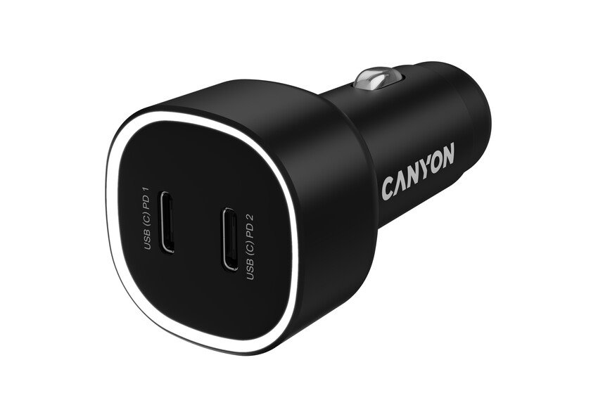 CANYON OnDrive 60 PD 60W 2xUSB-C Black nabíječka do auta