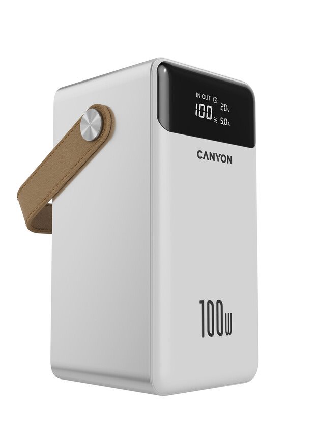 CANYON Power Bank PB-610, 60000 mAh PD 100W, biela