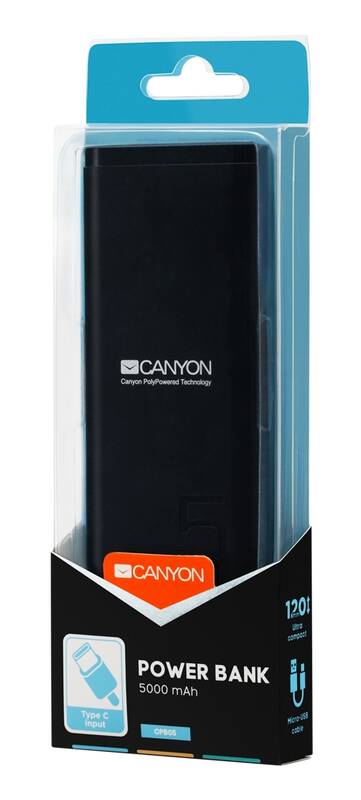 CANYON powerbanka 5000mAh CNE-CPB05B