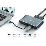 CANYON replikátor portů DS-14 8v1, 1xUSB-C PD 100W, 1xHDMI (4K), VGA, 3xUSB-A 3.0, RJ45 Gb, 3.5mm jack