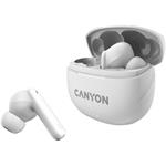 CANYON TWS8W Bluetooth bezdrátová sluchátka s mikrofonem, bílá