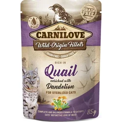 Carnilove Cat Pouch Rich in Quail Enriched with Dandelion for sterilized 85g kapsičky pro kočky