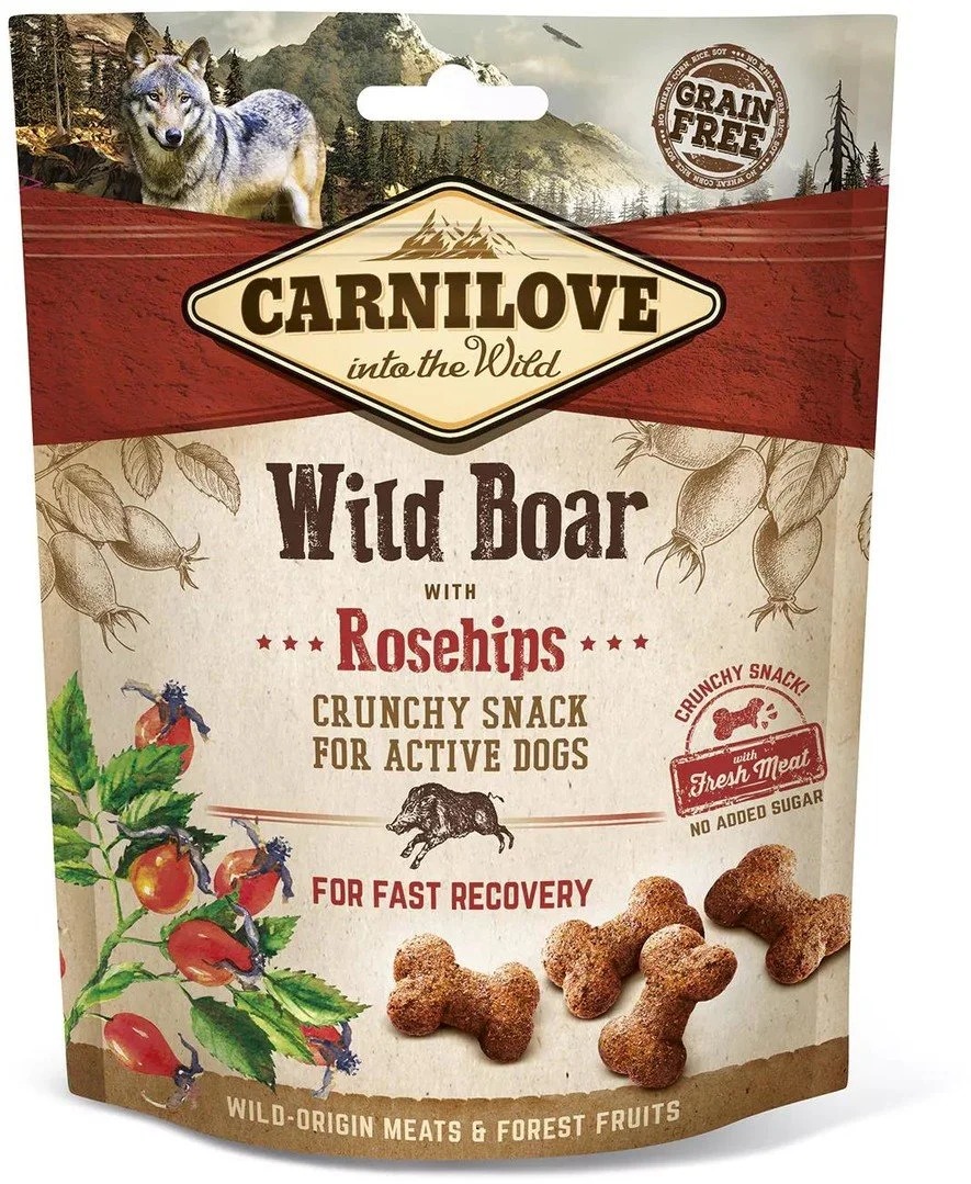 Carnilove Dog Crunchy Snack Diviak so šípkami s čerstvým mäsom 200g pochúťky pre psov